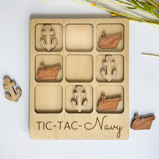 Navy Tic-Tac-Toe Board