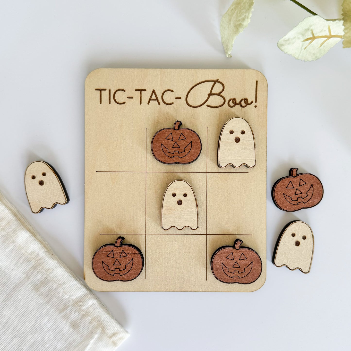 Mini Spooky Boo Tic-Tac-Toe Board