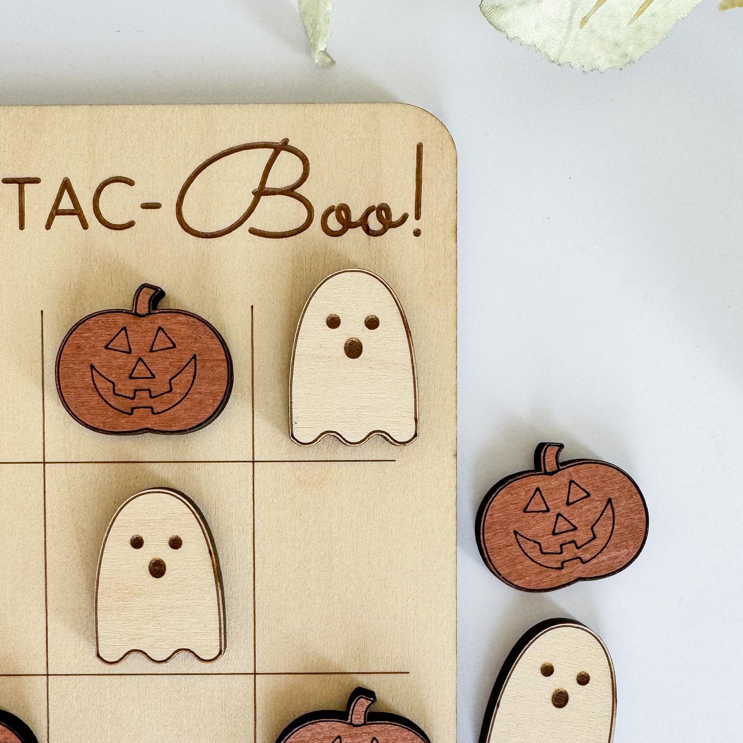 Mini Spooky Boo Tic-Tac-Toe Board