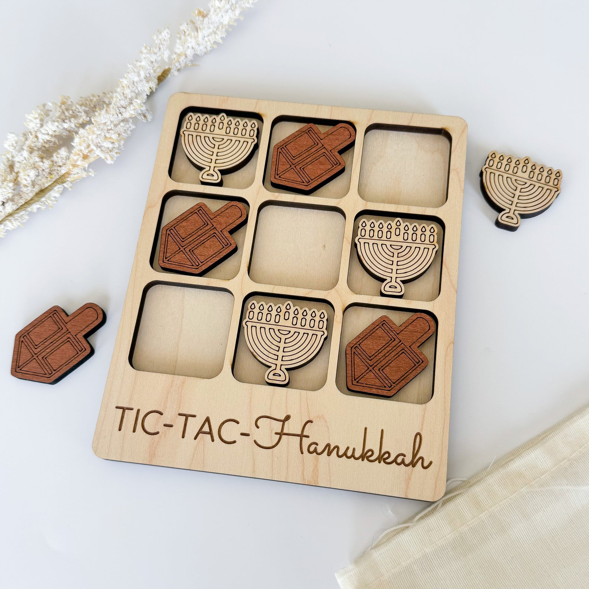 a wooden hanukkah box with chocolates in it