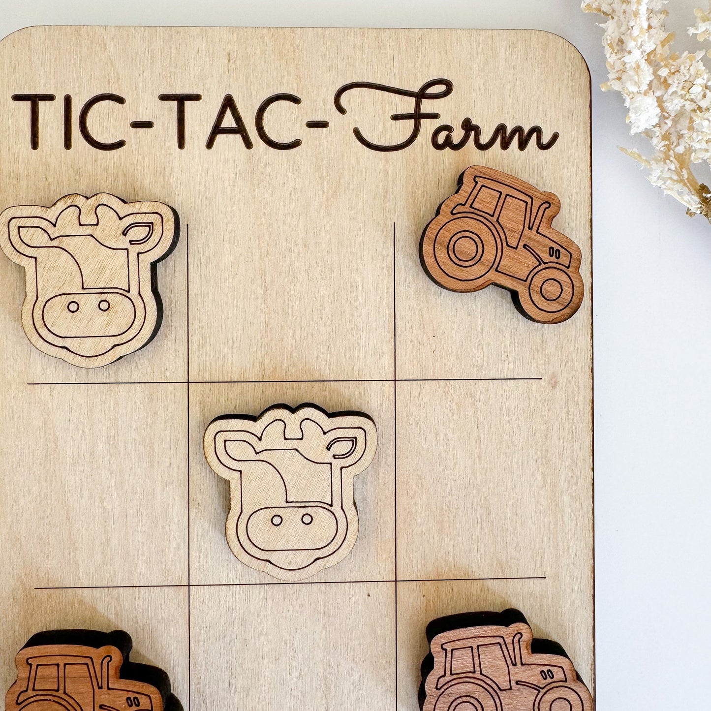 Mini Farm Tic-Tac-Toe Board