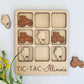 a wooden puzzle with a picture of a truck and a tractor