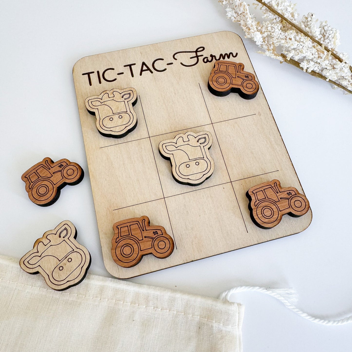 Mini Farm Tic-Tac-Toe Board