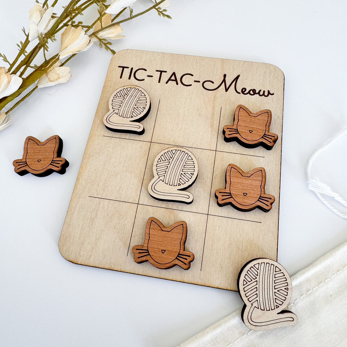 Mini Cat Tic-Tac-Toe Board