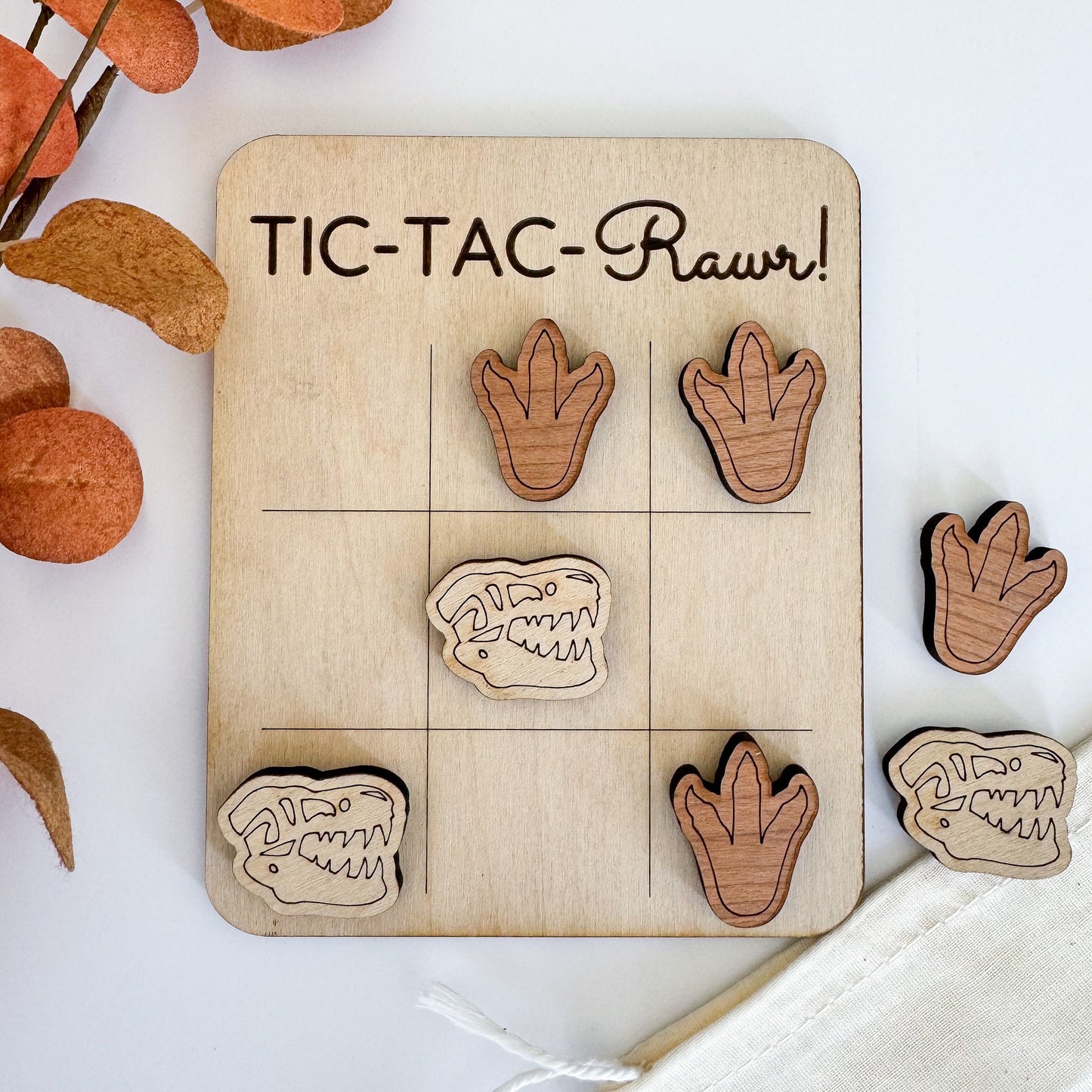 Mini Dinosaur Tic-Tac-Toe Board