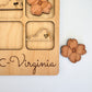 a wooden puzzle with a picture of the state of virginia